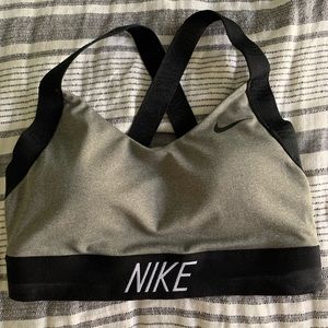 Gray Nike sports bra